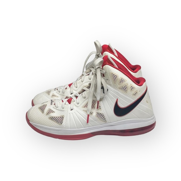 Nike ✔︎ LeBron 8 PS Home Basketball Shoe Sneaker ✔︎ White Sport Red ✔︎ 12D 2011 - Picture 7 of 17